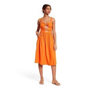 Fe Noel X Target Double Cut Out Midi Dress NEW